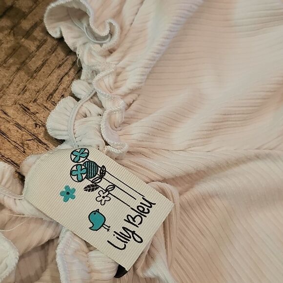 Cream Ribbed Crop Top Size 8 - Picture 4 of 8